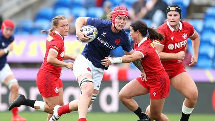 Les Françaises ont été dominées par les Canadiennes, dans leur dernier match du WXV, à Auckland le 4 novembre 2023. (WORLD RUGBY)