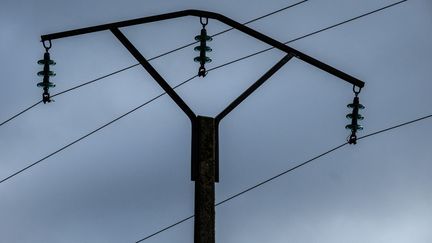 Des lignes à haute-tension, dans l'Eure (illustration). (JOEL SAGET / AFP)