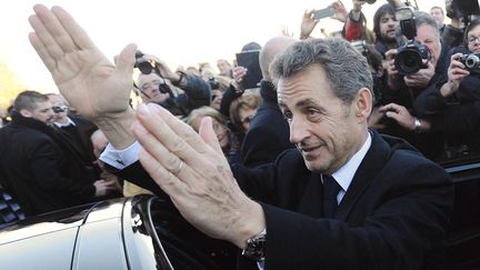 L'ancien pr&eacute;sident Nicolas Sarkzoy, le 30 janvier 2014 &agrave; Ch&acirc;telaillon-Plage (Charente-Maritime). (XAVIER LEOTY / AFP)