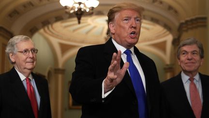 Le président américain Donald Trump, le 26 mars 2019 à Washington (Etats-Unis). (ALEX WONG / GETTY IMAGES NORTH AMERICA / AFP)