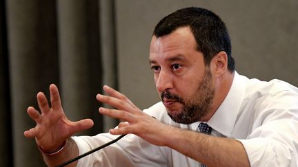 &nbsp;Matteo Salvini, le ministre de l'Intérieur italien, le 25 juin 2018 à Rome. (TIZIANA FABI / AFP)