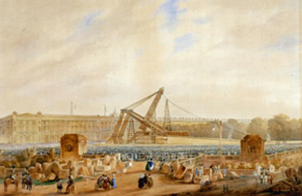 Érection de l'Obélisque de Louqsor, 25 octobre 1836 Cayrac (19e) 1837
 (Musée national de la Marine/P. Dantec  )