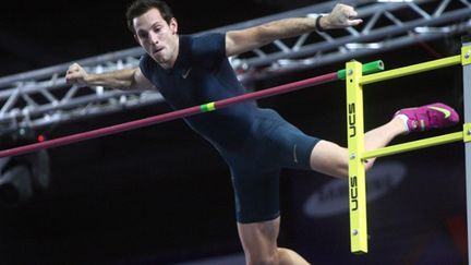 Renaud Lavillenie était devenu recordman du monde de la perche dans la salle mythique de Donetsk (ALEXANDER KHUDOTEPLY / AFP)