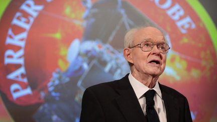 Eugene Parker, astrophysicien de l'Université de Chicago, à Chicago, dans l'Illinois (Etats-Unis),&nbsp;le 30 mai 2017. (SCOTT OLSON / GETTY IMAGES NORTH AMERICA / AFP)