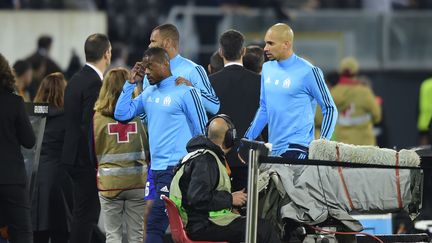 Patrice Evra au stade de&nbsp;Guimaraes (Portugal),&nbsp;le 2 novembre 2017. (MIGUEL RIOPA / AFP)