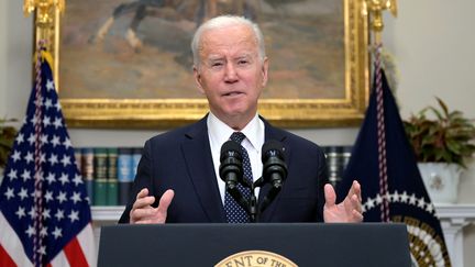 Le président américain, Joe Biden, à la Maison Blanche, le 18 février 2022. (JIM WATSON / AFP)