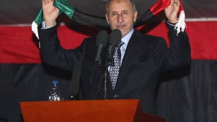 Moustafa Abdeljalil lors de son 1er discours à Tripoli le 12 septembre 2011 (AFP. M.Turkia)