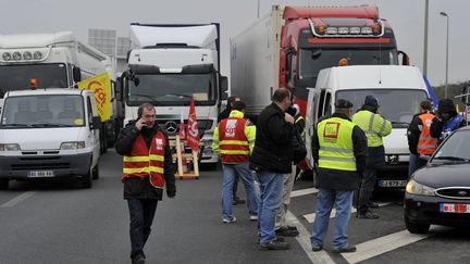 Photo d'illustration d'une manifestation&nbsp;des routiers. (MAXPPP)