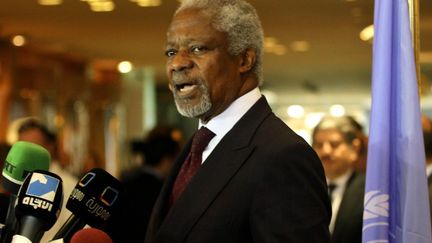 Kofi Annan &agrave; Damas, le 28 mai 2012.&nbsp; (LOUAI BESHARA / AFP)