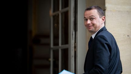 Le ministre du Travail Olivier Dussopt, le 15 septembre 2022, à Paris (France).&nbsp; (XOSE BOUZAS / HANS LUCAS / AFP)