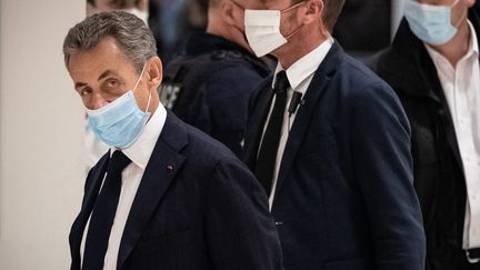 Nicolas Sarkozy à son arrivé au palais de justice de Paris le 23 novembre 2020. (AURELIEN MORISSARD / MAXPPP)