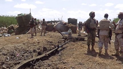 Des soldats patrouillent dans la ville de Beledweyne, dans le centre de la Somalie, le 25 octobre 2016.&nbsp; (AFP)