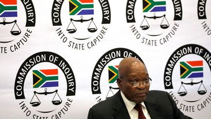 L'ancien président sud-africain Jacob Zuma, 77 ans,&nbsp;comparaît le 17 juillet 2019 devant la commission d'enquête sur la corruption pendant sa présidence. (POOL NEW / X80003)