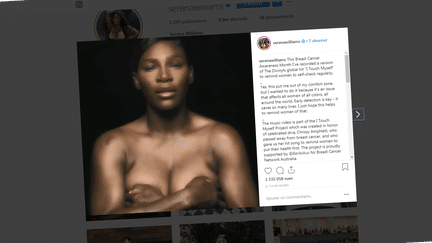 La vidéo de Serena Williams en faveur du dépistage du cancer du sein, postée samedi 29 septembre 2018 sur son compte Instagram. (SERENA WILLIAMS / INSTAGRAM)