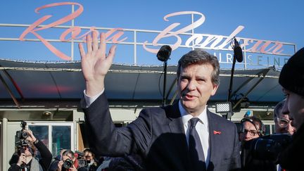 Arnaud Montebourg a annoncé le 1er décembre à Paris, sur la péniche "Rosa Bonheur", le dépôt officiel de sa candidature à la primaire de la gauche&nbsp; (THOMAS PADILLA / MAXPPP)