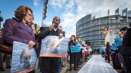 Strasbourg : manifestation devant le Parlement contre la politique migratoire européenne