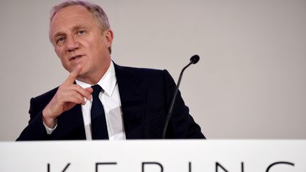 François-Henri Pinault, PDG du groupe de luxe Kering, lors d'une assemblée générale du groupe, à Paris, le 24 avril 2019. (ERIC PIERMONT / AFP)