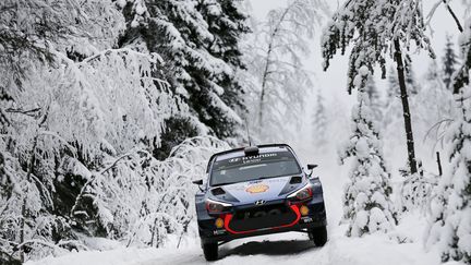 Le Belge Thierry Neuville (Hyundai), lors du rallye de Suède 2017. (BASTIEN BAUDIN / AUSTRAL)