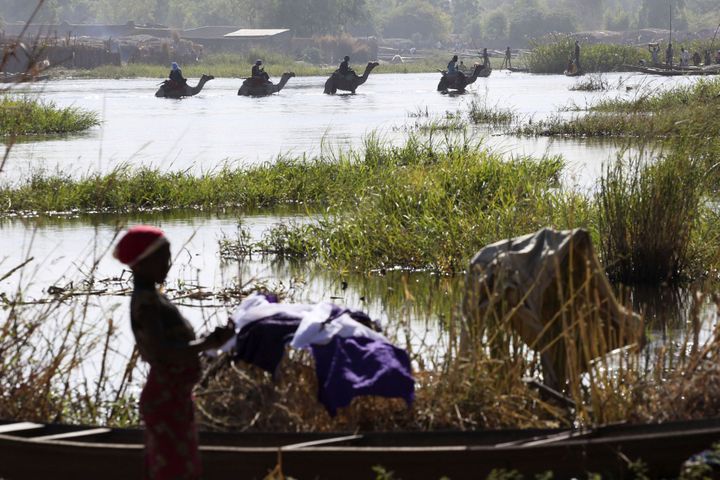 A Ngouboua (Tchad), sur les bords du lac Tchad, à la frontière avec le Nigeria, le 20 janvier 2015. (REUTERS/Emmanuel Braun)