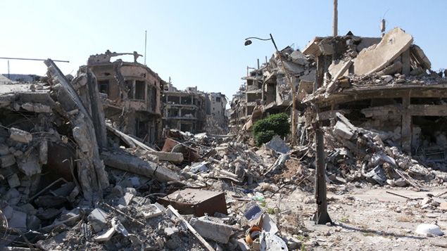 &nbsp; (La ville de Homs, dévastée par les combats ©  Radio France / Valérie Crova)