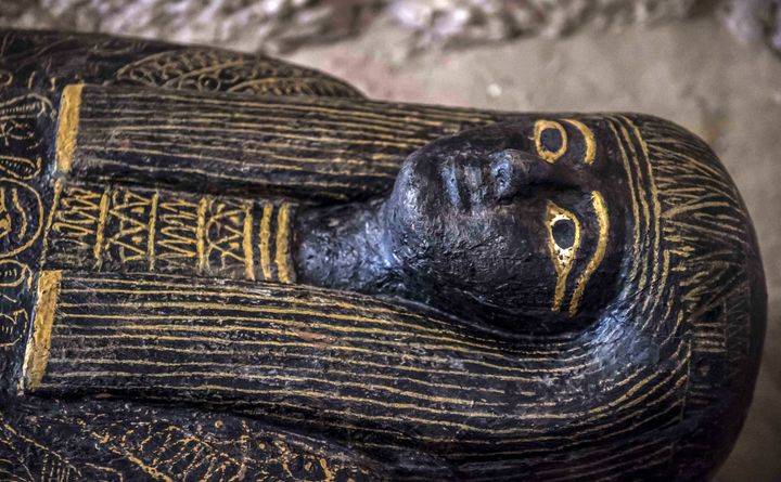 Un des nouveaux sarcophages découverts à Louxor (24 novembre 2018)
 (Khaled Desouki / AFP)