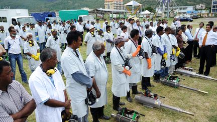  (Prévention contre la Dengue et le Chikungunya sur l'Ile Maurice, en 2010. © MAXPPP)