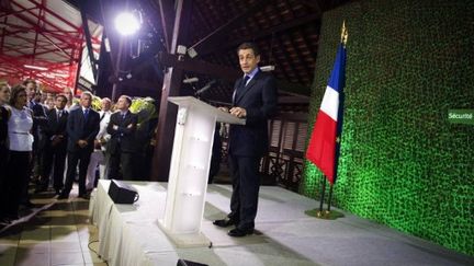 Nicolas Sarkozy, hier à Cayenne (LIONEL BONAVENTURE / AFP)