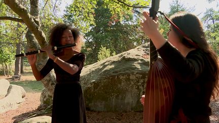 La flûtiste&nbsp;Maholy Saholiariliva et Léa Masson joueuse de théorbe participent au premier festival des forêt à Fontainebleau (France 3 Ile de France)