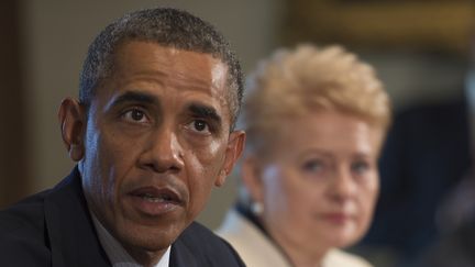 Le pr&eacute;sident am&eacute;ricain, Barack Obama, lors d'une conf&eacute;rence de presse sur la Syrie, &agrave; la Maison Blanche, &agrave; Washington (Etats-Unis), le 30 ao&ucirc;t 2013. (JIM WATSON / AFP)