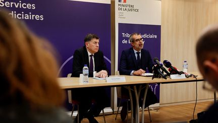 Le procureur de la République de Bobigny, Eric Mathais, donne une conférence de presse à Bobigny (Seine-Saint-Denis), le 24 octobre 2024. (GREGOIRE CAMPIONE / AFP)