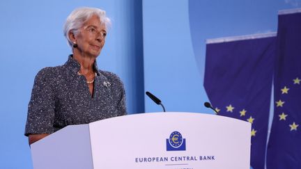 La présidente de la Banque centrale européenne, Christine Lagarde, à Francfort (Allemagne), le 12 septembre 2024. (DANIEL ROLAND / AFP)