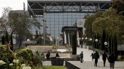 La gare Perrache à Lyon vue depuis la place Carnot, le 19 octobre 2020. (MAXIME JEGAT / MAXPPP)