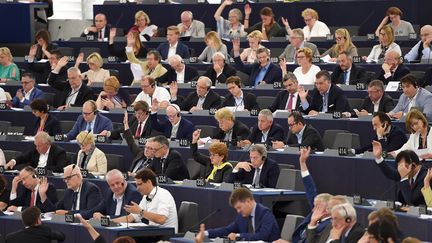 L'hémicycle du Parlement européen, à Strasbourg, le 4 juillet 2018. (FREDERICK FLORIN / AFP)