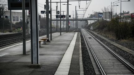 Voies de chemin de fer sur la ligne Lyon-Bourg en Bresse. (JOEL PHILIPPON / MAXPPP)