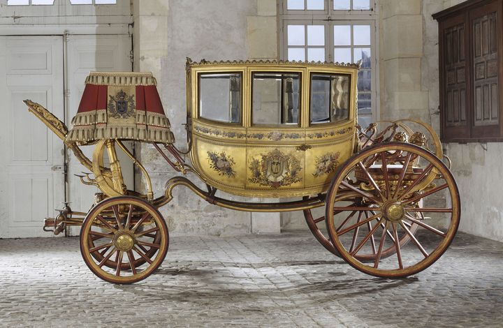 Jean-Ernest-Auguste Getting (carrossier), Berline du cortège du mariage de Napoléon 1er dite "La Victoire", vers 1804 (Versailles, musée national des châteaux de Versailles) (GÈRARD BLOT / RMN-GP / AGENCE PHOTO DE LA RMN-GP)