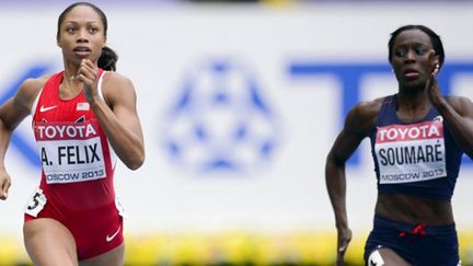 La sprinteuse américaine Allyson Felix et la Française Myriam Soumaré