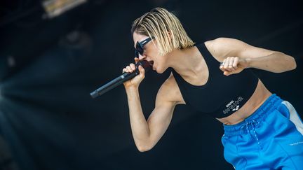 Aloïse Sauvdu festival des papillons de nuit à Saint Laurent de Cuve le 28 mai 2023. (MARTIN ROCHE / OUEST-FRANCE / MAXPPP)