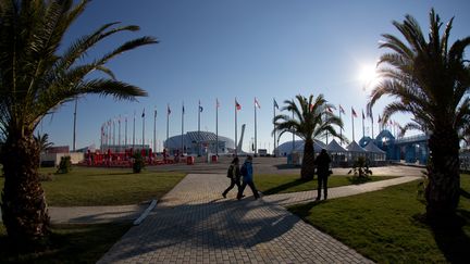 Le village olympique de Sotchi (Russie), le 2 f&eacute;vrier 2014. (CHRISTIAN CHARISIUS / DPA / AFP)