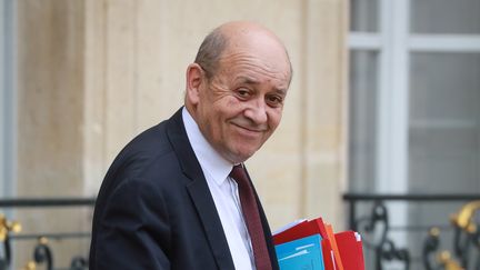 Le ministre des Affaires étrangères, Jean-Yves Le Drian, à l'Elysée à Paris, le 4 mars 2020. (LUDOVIC MARIN / AFP)