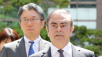 Carlos Ghosn, ancien dirigeant de Renault et Nissan arrive au palais de justice de Tokyo, la capitale japonaise, le 23 mai 2019. (ICHIRO OHARA / YOMIURI / AFP)