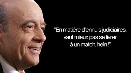 Dès l'annonce de sa candidature à la primaire, dans&nbsp;l'émission&nbsp;"Le Grand Rendez-Vous" d'Europe 1-Le Monde-i-Télé,&nbsp;le 21 septembre 2014,&nbsp;Alain Juppé a tenu à montrer qu'il ne se laisserait pas intimider par Nicolas Sarkozy qui avait évoqué la condamnation judiciaire de l'ancien Premier ministre. (KENZO TRIBOUILLARD / AFP)