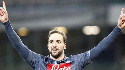 Gonzalo Higuain a marqué face à l'Inter de Milan dimanche 8 mars.  (CARLO HERMANN / AFP)