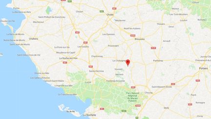 Un séisme de magnitude 4,8 a secoué la Vendée, le 12 février 2018. (GOOGLE MAPS)