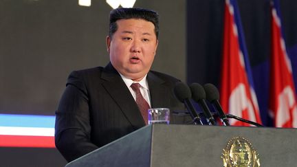 Le dirigeant de la Corée du Nord,  Kim Jong-un, à Pyongyang, le 21 novembre 2024. (KCNA VIA KNS / AFP)