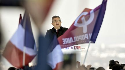 Jean-Luc Mélenchon en meeting à Lyon, le 6 mars 2022. (MAXIME JEGAT / MAXPPP)