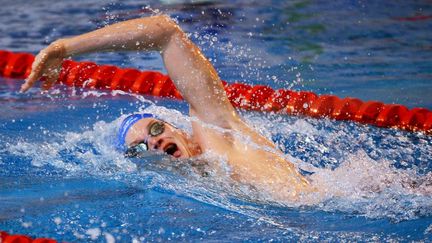 Le nageur ni&ccedil;ois Yannick Agnel lors des s&eacute;ries du 100 m nage libre, aux championnats de France, le 15 novembre &agrave; Angers (Maine-et-Loire). (ALAIN JOCARD / AFP)