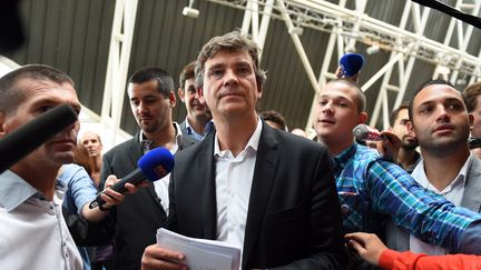 Arnaud Montebourg, le 2 octobre 2014, &agrave; Laudun-l'Ardoise (Gard) lors de son universit&eacute; d'automne. (ANNE-CHRISTINE POUJOULAT / AFP)