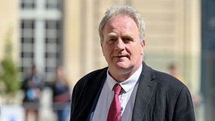 François Hommeril, président du syndicat CFE-CFC, à Matignon à Paris, le 17 mai 2023. (EMMANUEL DUNAND / AFP)