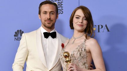 Les acteurs Emma Stone et Ryan Gosling au Golden Globes, janvier 2017
 (Rob Latour/Shutterstock/SIPA)