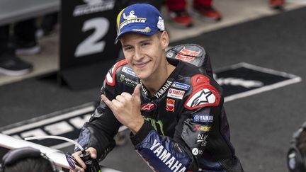 Le pilote français Fabio Quartararo (Yamaha), lors du Grand Prix d'Autriche, le 21 août 2022. (GIGI SOLDANO / STUDIO MILGARO / DPPI via AFP)